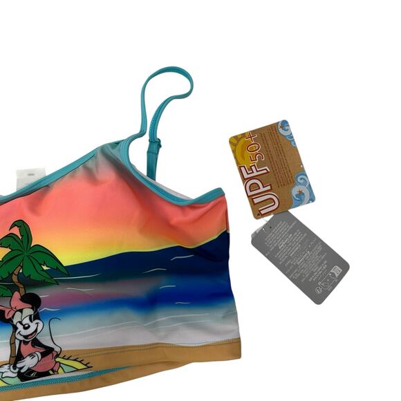 Disney Mickey Mouse Palm Tree Beach Sunset High Waist Bikini Set XL NWT Swimwear - Picture 13 of 15
